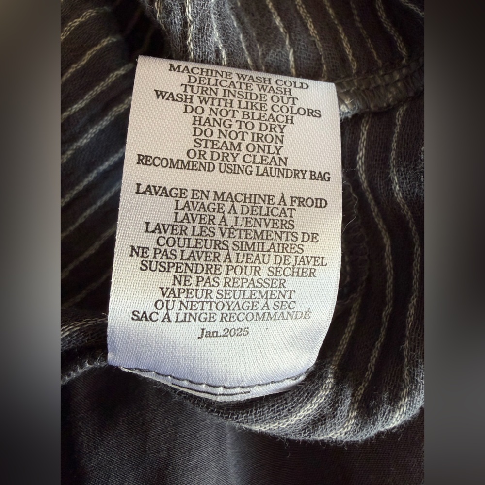 Z Supply Balos Striped Maxi Dress Supernova Gauzy Charcoal White Women’s Medium - Picture 12 of 13